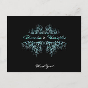 Elegante Aqua Swirls Bedankt Briefkaart