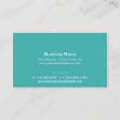 Elegante, Aqua Turquoise & Oranje Chevron Visitekaartje (Achterkant)