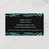 Elegante Aqua Zebra Glitter Kiss Cosmetologist Visitekaartje (Achterkant)
