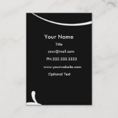 Elegante aqua zwart-wit wervelingen visitekaartjes (Achterkant)