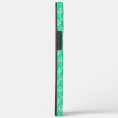 Elegante Aquamarijn Waterverf Bloemblad Case-Mate iPhone Case (Achterkant / Rechts)