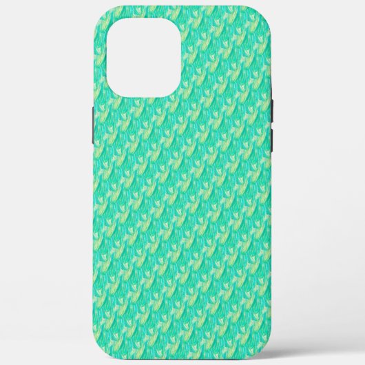 Elegante Aquamarijn Waterverf Bloemblad Case-Mate iPhone Case (Achterkant)