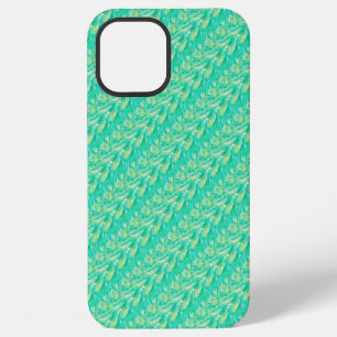 Elegante Aquamarijn Waterverf Bloemblad iPhone 12 Pro Max Hoesje