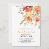 Elegante Aquarel Abrikoos Bloemen Kaart (Voorkant)