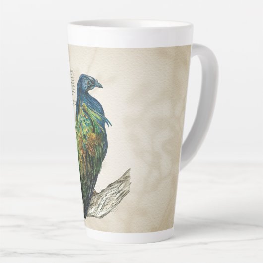 Elegante aquarel bedreigde Nicobarduif Latte Mok (Rechterhoek)