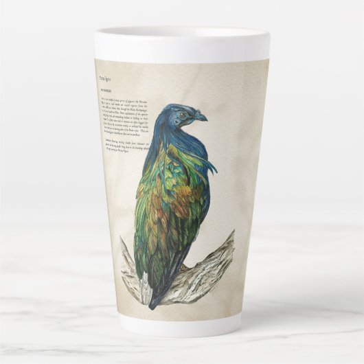 Elegante aquarel bedreigde Nicobarduif Latte Mok (Voorkant)