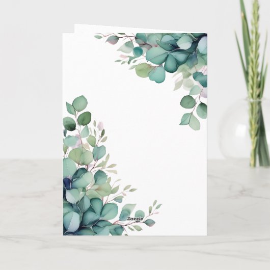 Elegante aquarel bladeren bruiloft programma (Achterkant)