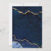 Elegante aquarel blauwe goud marmer agaat geode save the date (Achterkant)