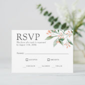 Elegante Aquarel Bloem-RSVP met Hoofdgerechten RSVP Kaartje (Staand voorkant)