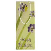 Elegante aquarel bloemenaccent wijn cadeautas (Achterkant)