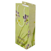 Elegante aquarel bloemenaccent wijn cadeautas (Voorkant Gekanteld)