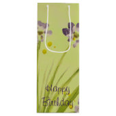 Elegante aquarel bloemenaccent wijn cadeautas (Voorkant)