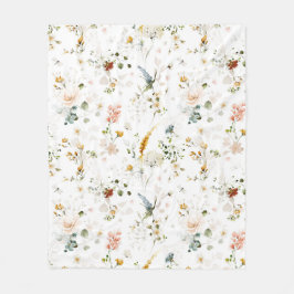 Elegante Aquarel Bloementuin  Fleece Deken