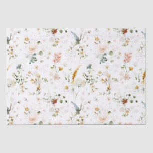 Elegante Aquarel Bloementuin  Tissuepapier
