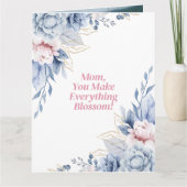 Elegante aquarel bloemige herinnering voor Moederd Kaart (Voorkant)