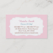 Elegante aquarel Cupcake Patisserie Roze Visitekaartje (Achterkant)