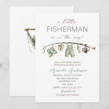 Elegante Aquarel Een kleine visser  Baby Shower