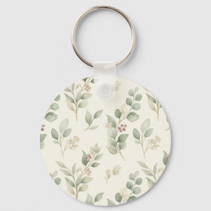 Elegante Aquarel Eucalyptus en Blozende Bes Bota Sleutelhanger