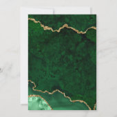Elegante Aquarel Groen Goud Marmer Agaat Geode Save The Date (Achterkant)