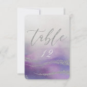 Elegante Aquarel in Orchidee Huwelijk Tafel Nummer Kaart (Voorkant)