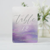 Elegante aquarel in orchidee huwelijks tafelnummer (Staand voorkant)