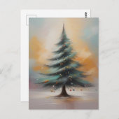 Elegante aquarel kerstboom Briefkaart (Voorkant / Achterkant)