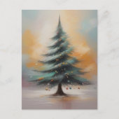 Elegante aquarel kerstboom Briefkaart (Voorkant)