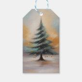 Elegante aquarel kerstboom cadeau Label Cadeaulabel (Voorkant)