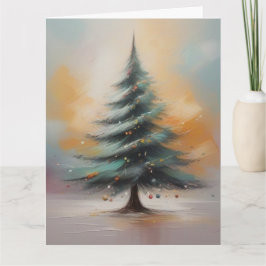 Elegante aquarel kerstboom kaart