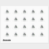 Elegante aquarel kerstboom sticker (Vel)