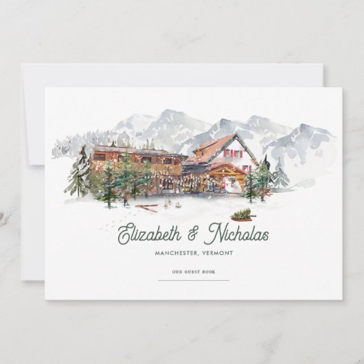 Elegante aquarel locatie illustratie | Digitaal Kaart (Voorkant)