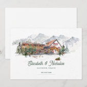 Elegante aquarel locatie illustratie | Digitaal Kaart (Voorkant / Achterkant)