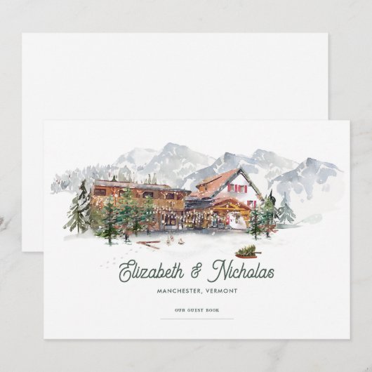 Elegante aquarel locatie illustratie | Digitaal Kaart (Voorkant / Achterkant)