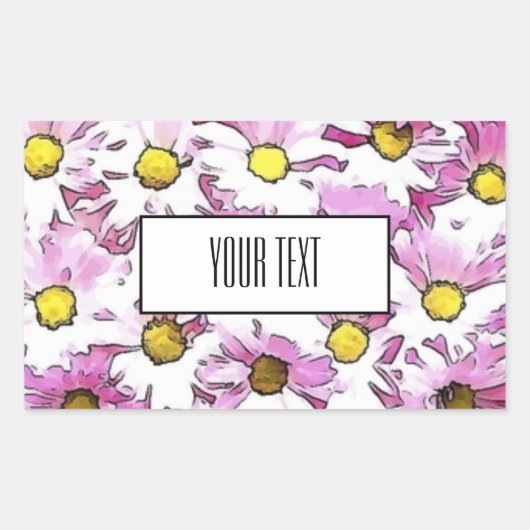 Elegante aquarel margriet rechthoekige sticker (Voorkant)