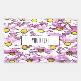 Elegante aquarel margriet rechthoekige sticker