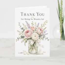 Elegante Aquarel Mason Jar Bedankkaart Kaart