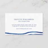 Elegante aquarel oceaan golven marine blauw visitekaartje (Achterkant)