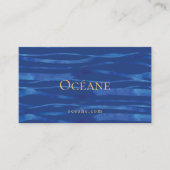 Elegante aquarel oceaan golven marine blauw visitekaartje (Voorkant)