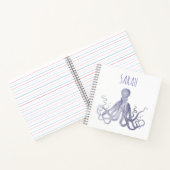 Elegante aquarel Octopus naam Notitieboek (Binnen)