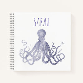 Elegante aquarel Octopus naam Notitieboek