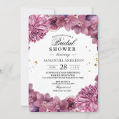 Elegante aquarel roze & paarse orchideeën & vijgen kaart (Voorkant)