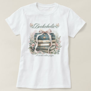 Elegante aquarel stapel boeken met lint t-shirt