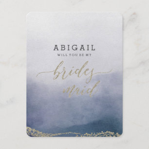 Elegante Aquarel Surf Jij Mijn Bruidsmeisje Kaart