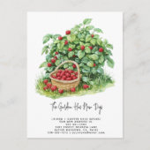 Elegante Aquarel Tuin Bessen Bewegend Aankondigingskaart (Voorkant)