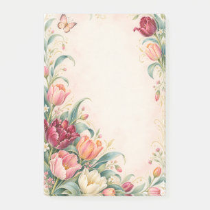 Elegante Aquarel Tulpentuin Bloemen Post-it® Notes
