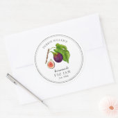Elegante aquarel vijg op witte jam pot ronde sticker (Envelop)