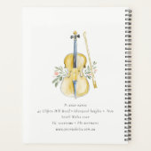 Elegante Aquarel Viool Muziekleraar Planner (Achterkant)