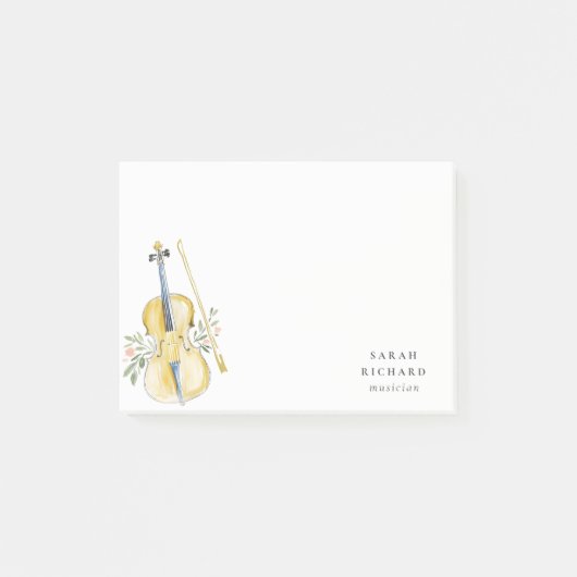 Elegante Aquarel Viool Muziekleraar Post-it® Notes (Voorkant)