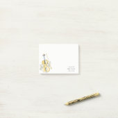 Elegante Aquarel Viool Muziekleraar Post-it® Notes (Op bureau)