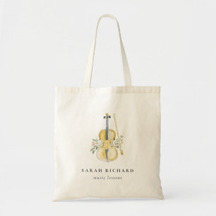 Elegante Aquarel Viool Muziekleraar Tote Bag